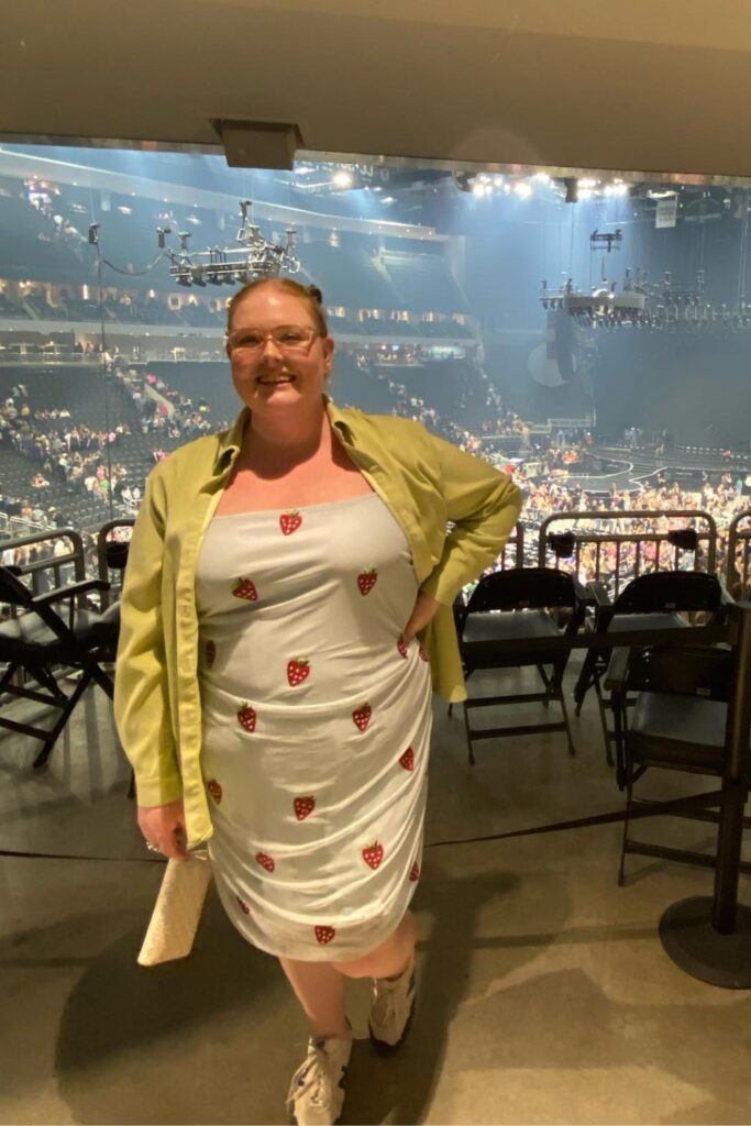 Strawberry Print Dress & Yellow Button Down