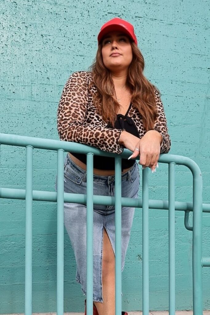 Animal Print Crop & Denim Skirt