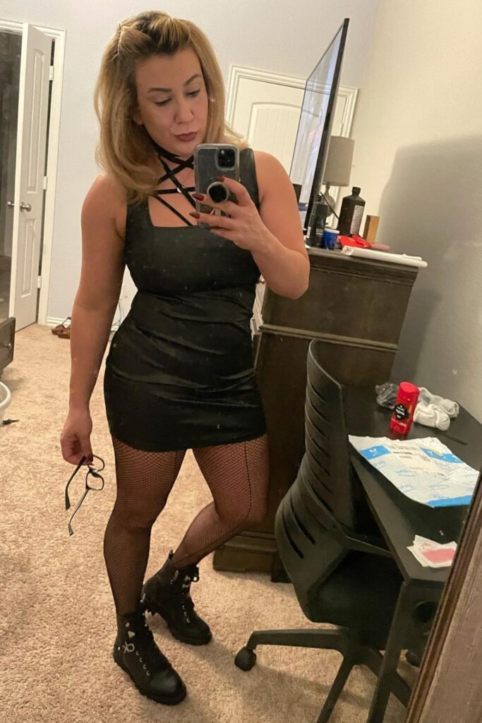 Velvet Mini Dress & Combat Boots