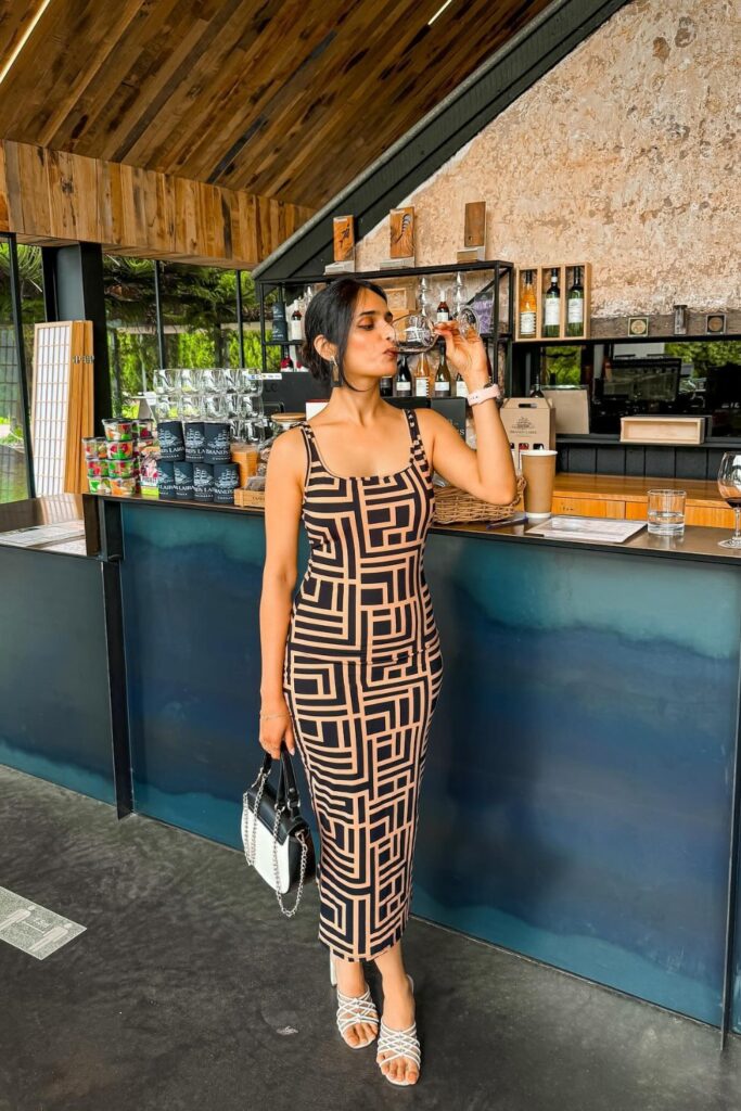 Geometric print midi dress