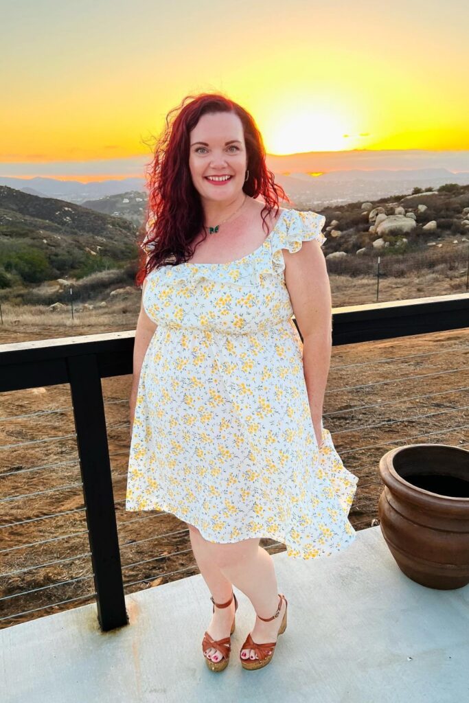 Floral dress with yellow flowers