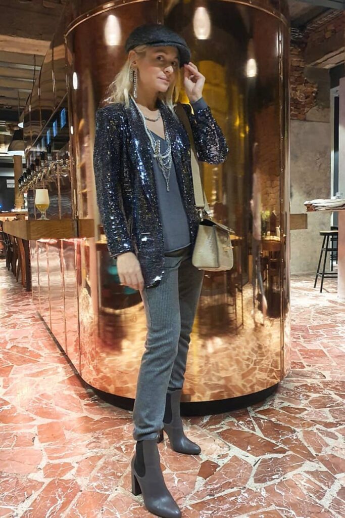 Sleek Sequined Blazer