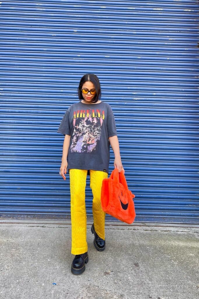 Band Tee With Wide-Leg Pants