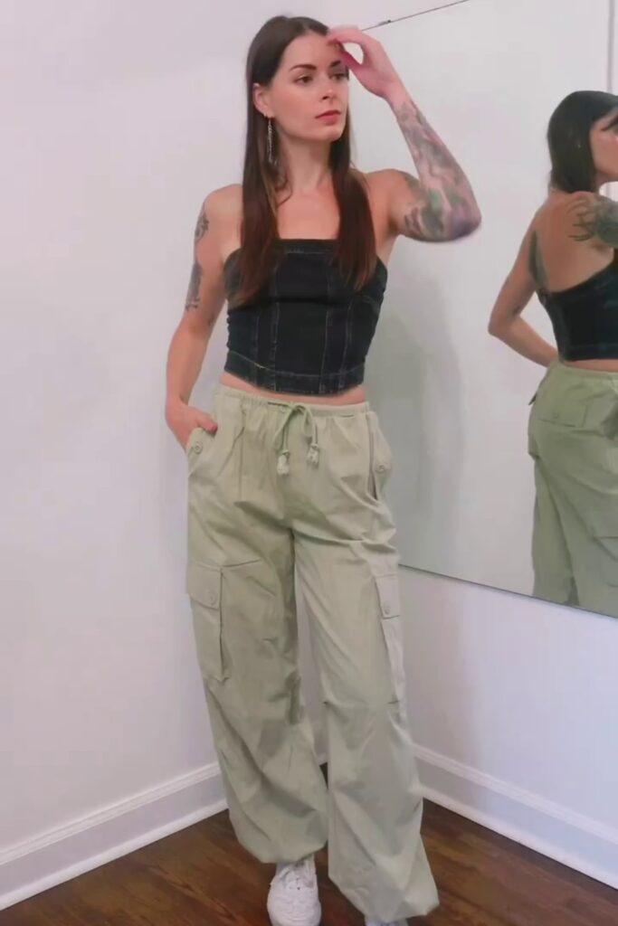 Corset Crop & Cargo Pants