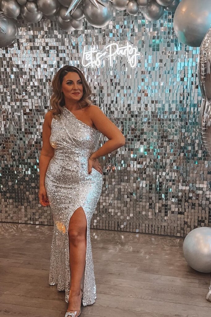 Silver Sequined Gown