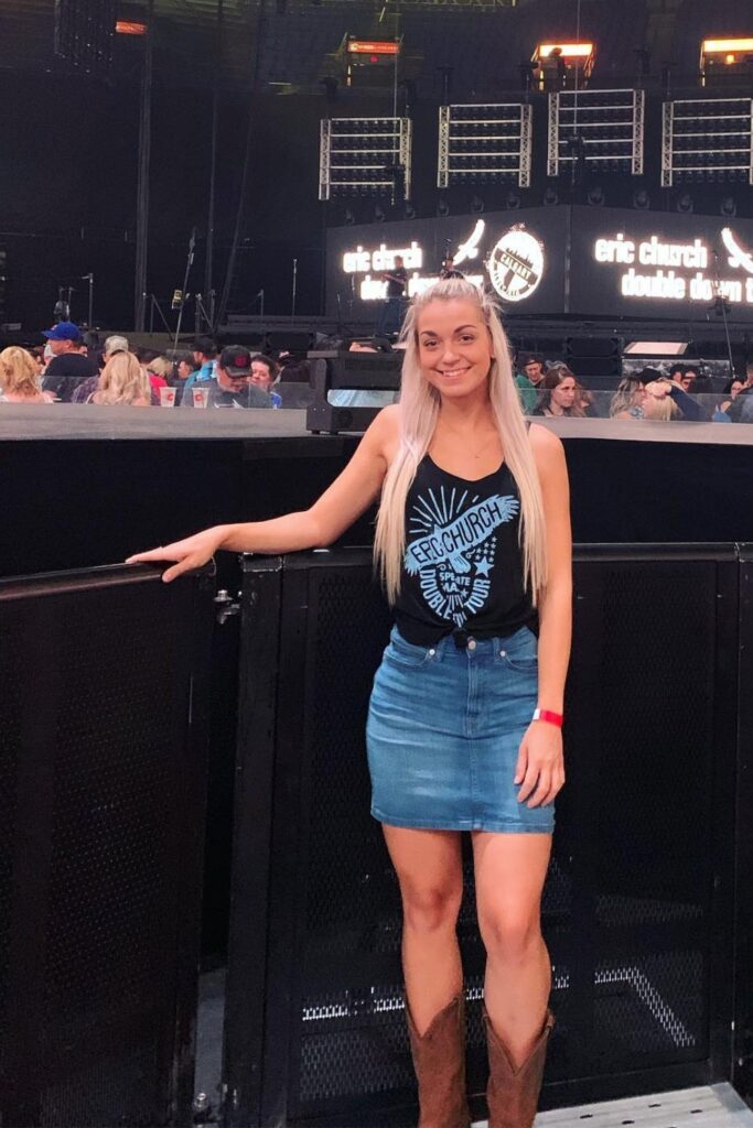 Black Tank & Skirt with Cowboy Boots