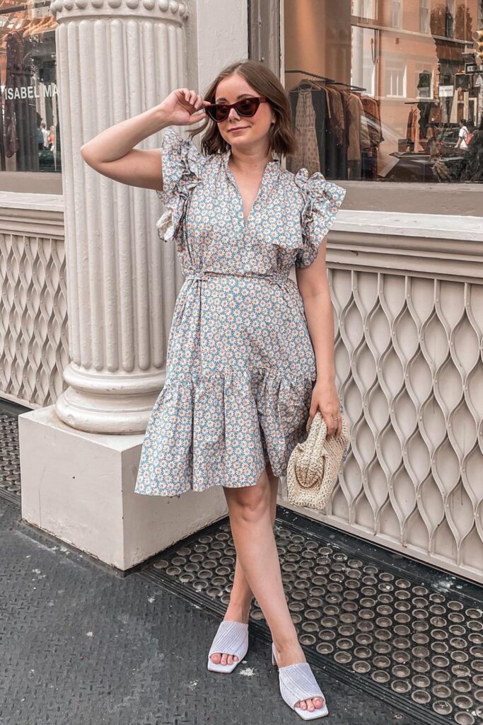 Casual Summer Outfits: Floral Mini Dress + Sandals