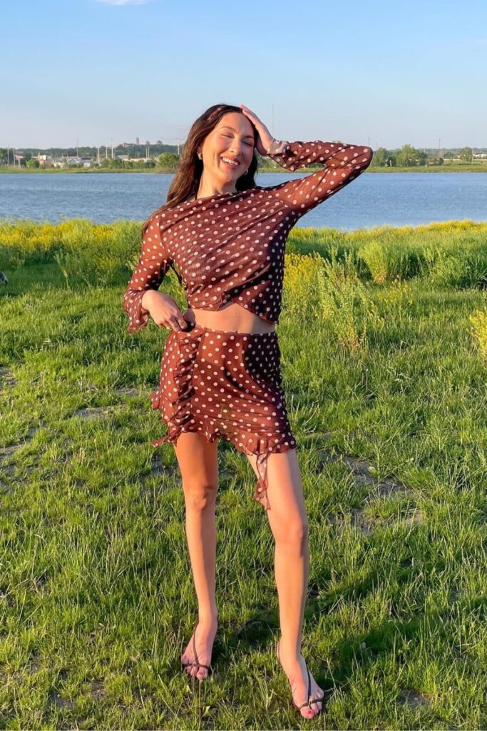 Summer Date Outfit Ideas Polka Dot Two-Piece Set