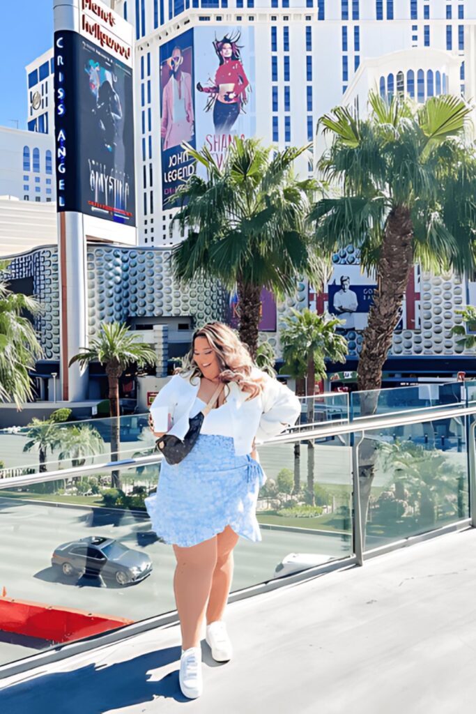 What to Wear in Las Vegas:  Floral Wrap Skirt + Top + Denim Jacket