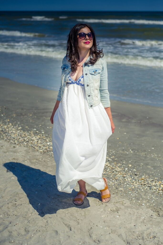 What to Wear to the Beach Layer a jacket or shawl over dresses