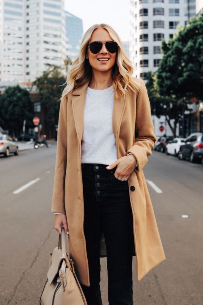 What to Wear with Black Jeans: Oversized coats