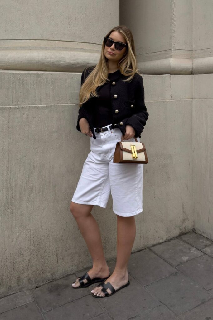 Cropped Jacket and White Shorts