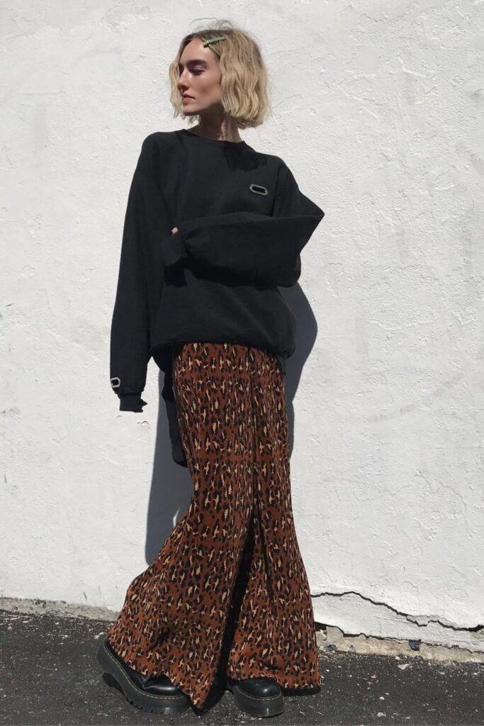 Flared Pattern Pants