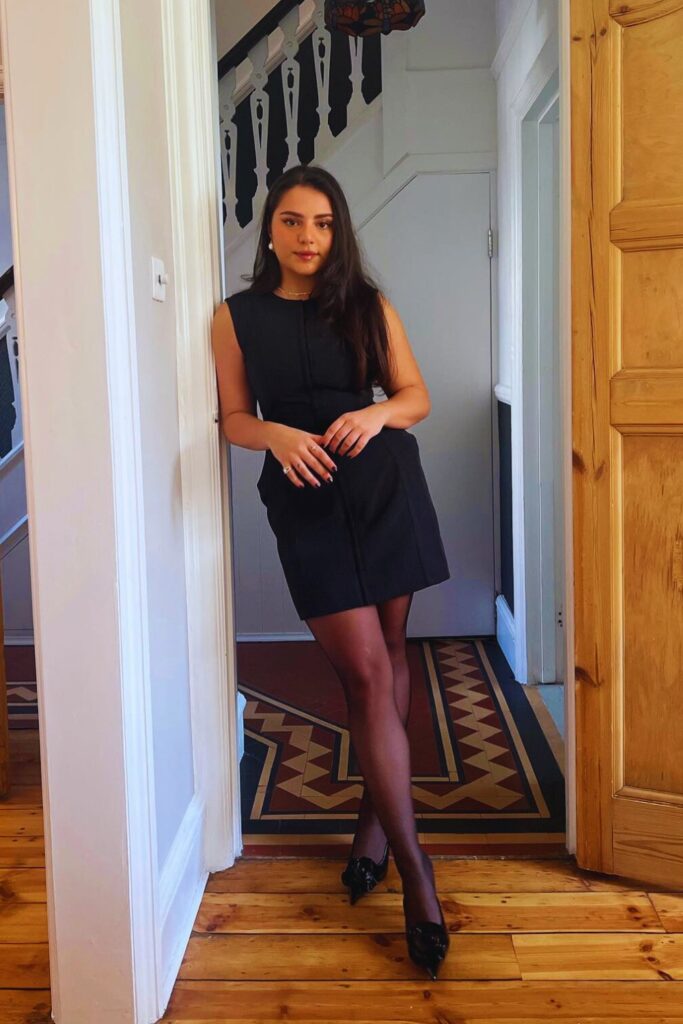 Black Formal Dress with Tights