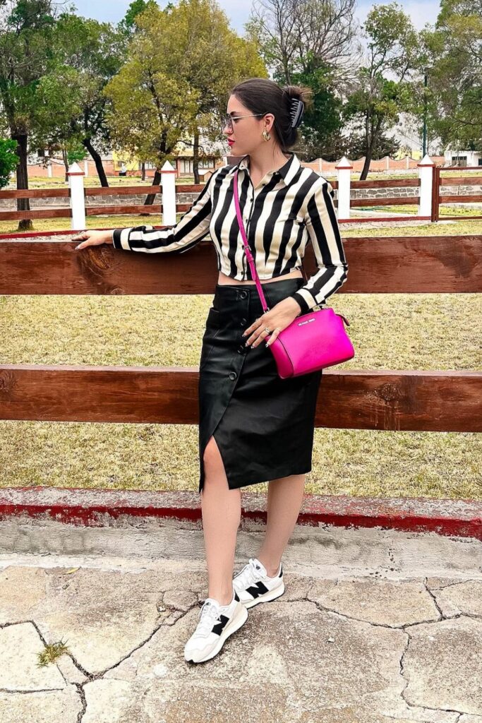 Striped Shirt and Pencil Skirt