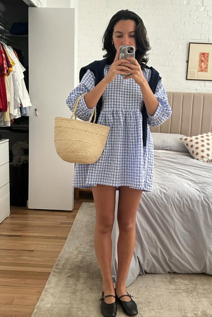 Gingham Check Babydoll Dress