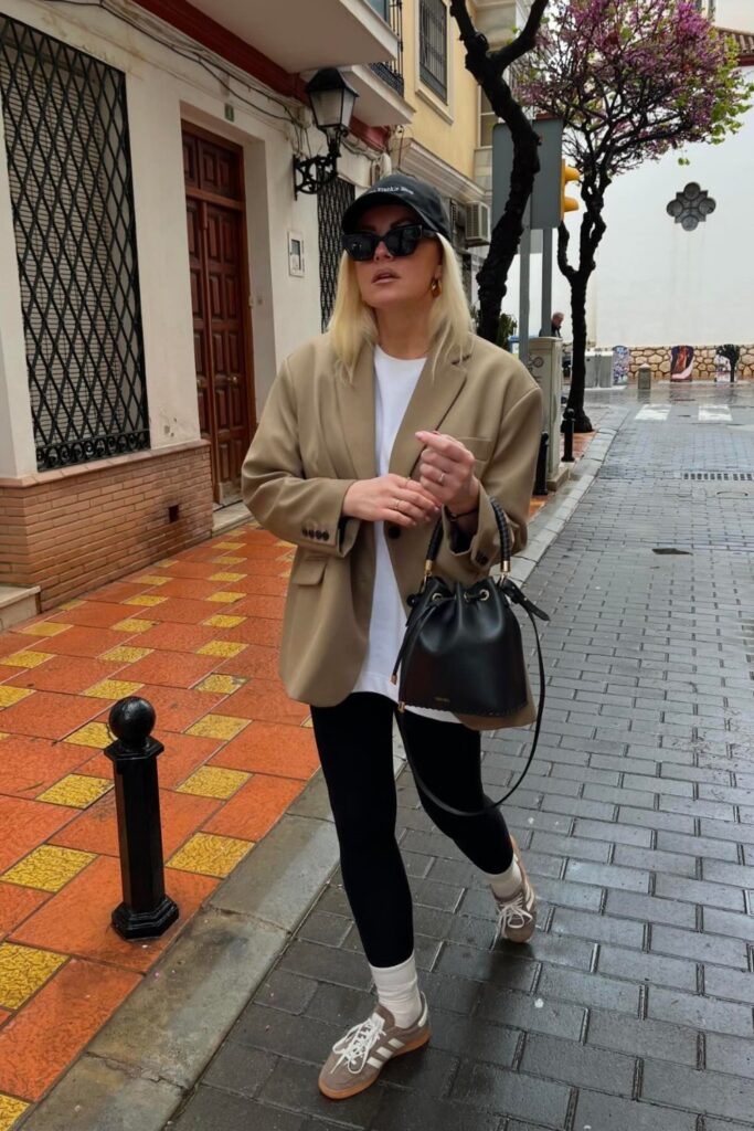 Oversized Blazer and Baseball Cap