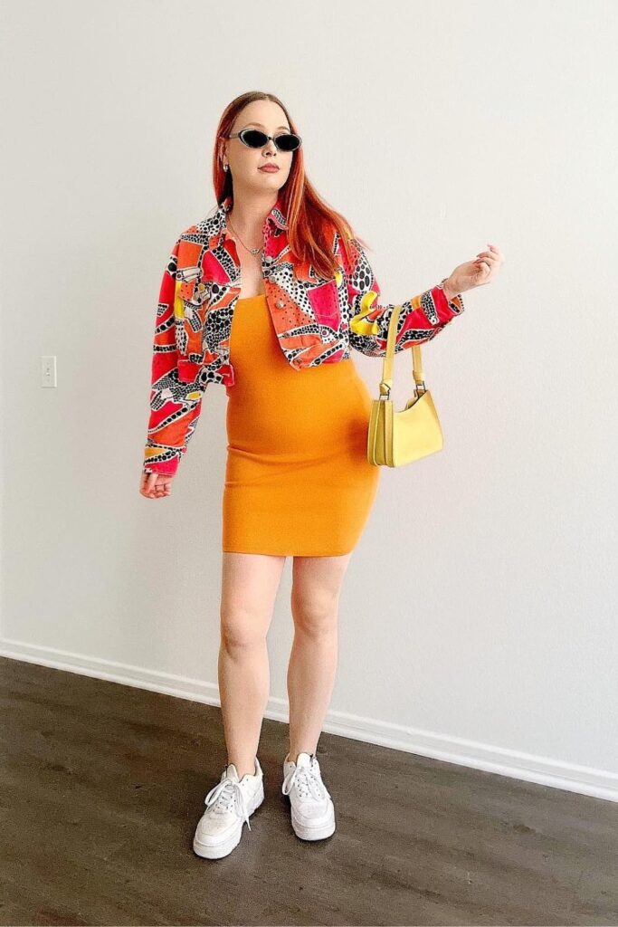 Orange Mini Dress and Jacket