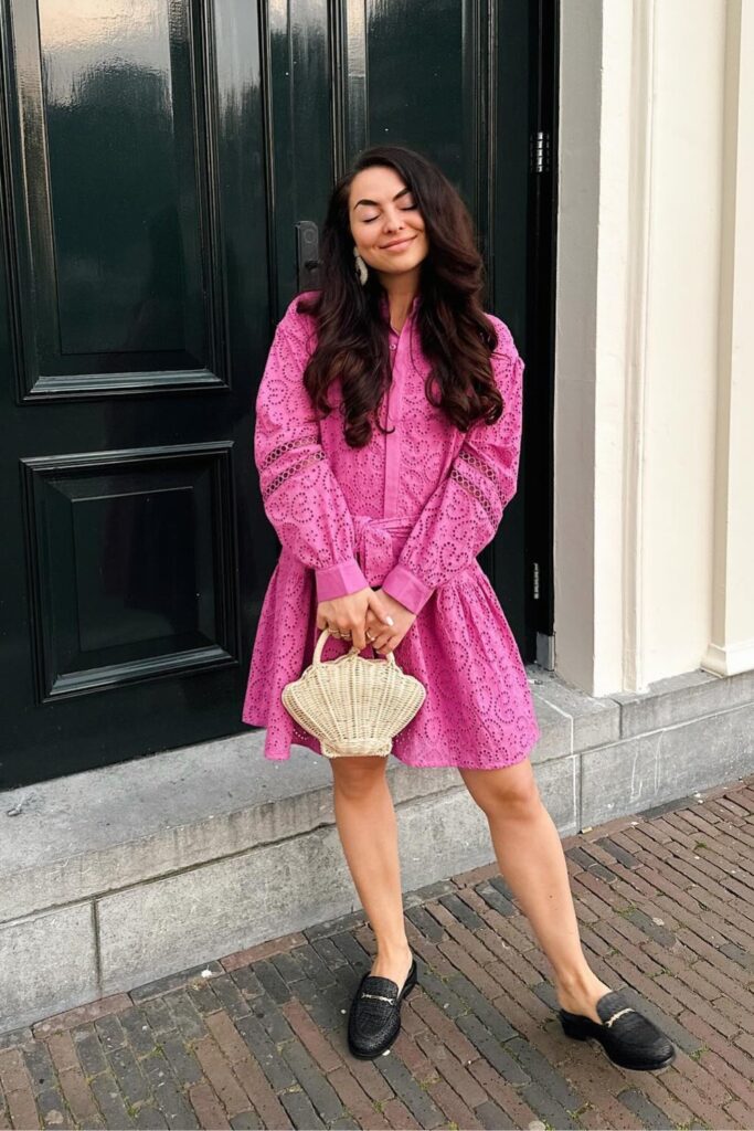 Hot Pink Mini Dress + Mules