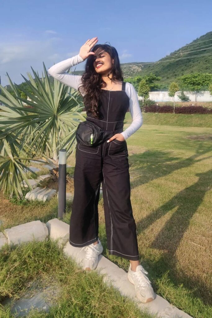 Black Jumpsuit and Layered Top