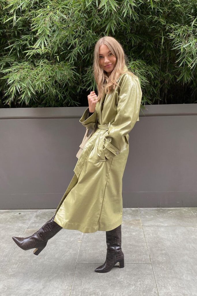 Long Waterproof Trench and Knee-High Boots