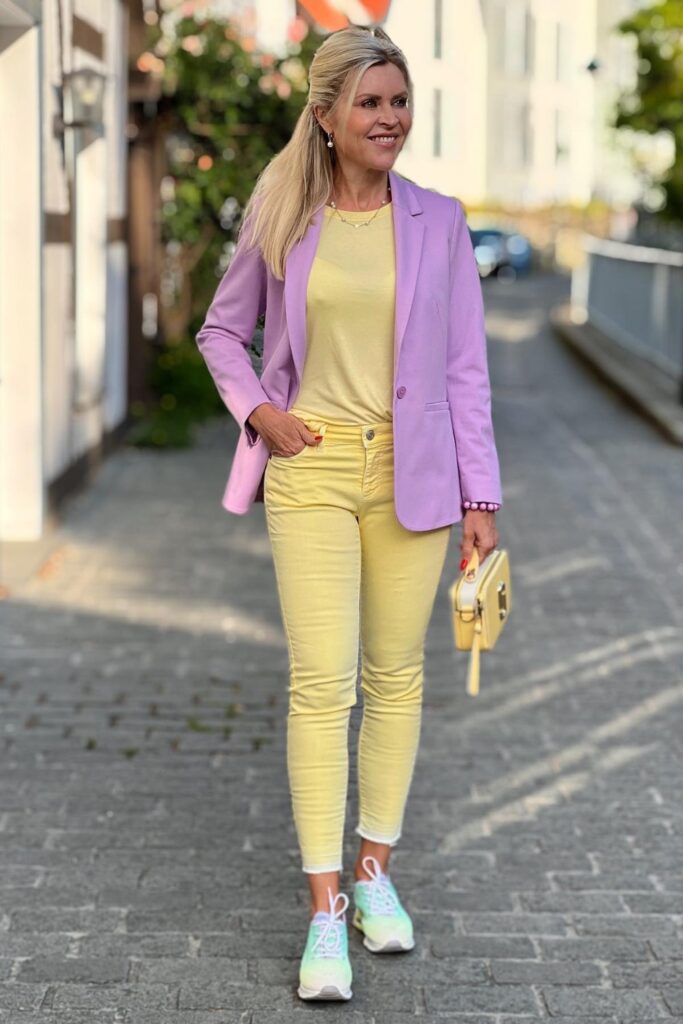 Monochromatic Yellow + Lavender Blazer