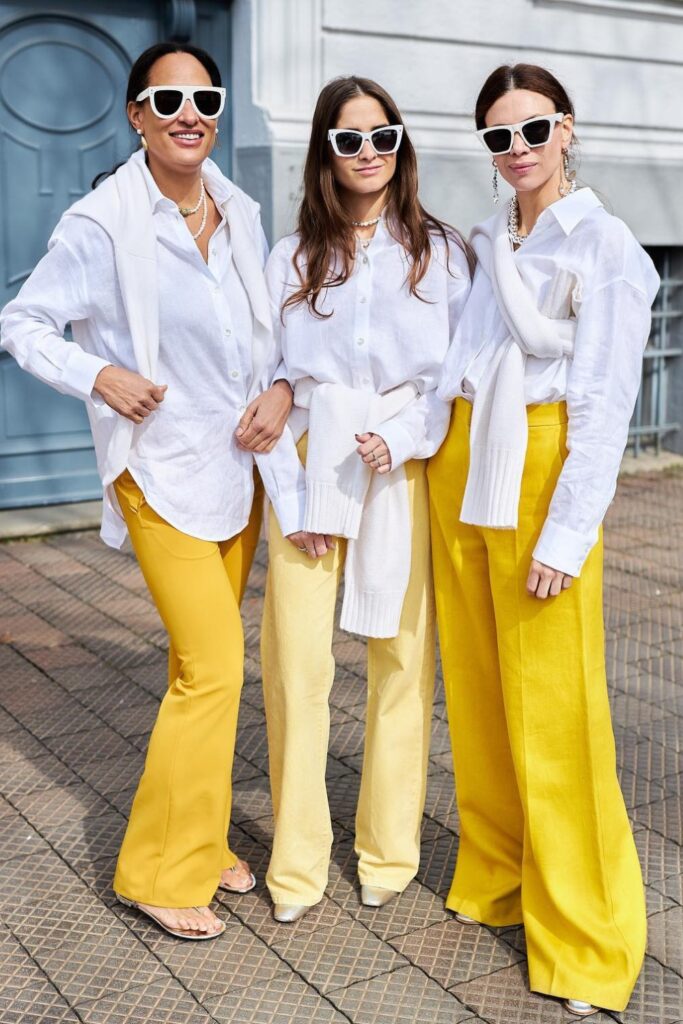 Crisp White Button-Up + Yellow Pants