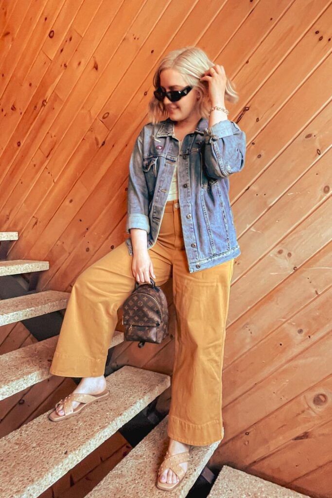 Mustard Yellow Pants + Denim Jacket