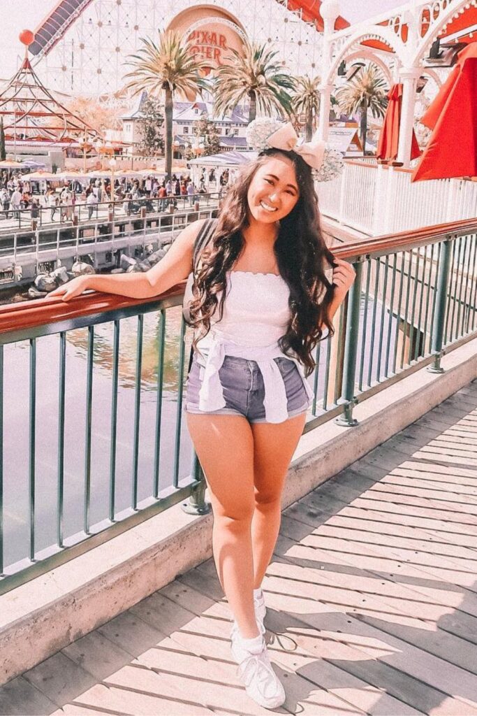 White Strapless Crop Top and Denim Shorts