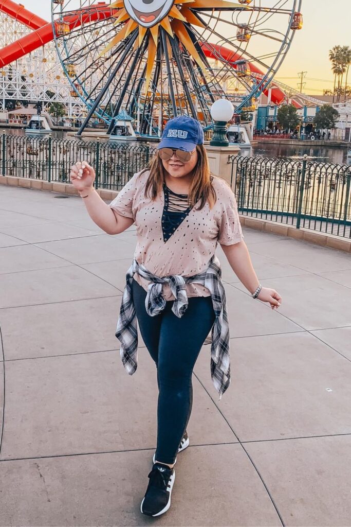 Black Leggings and Mickey Ears Baseball Cap