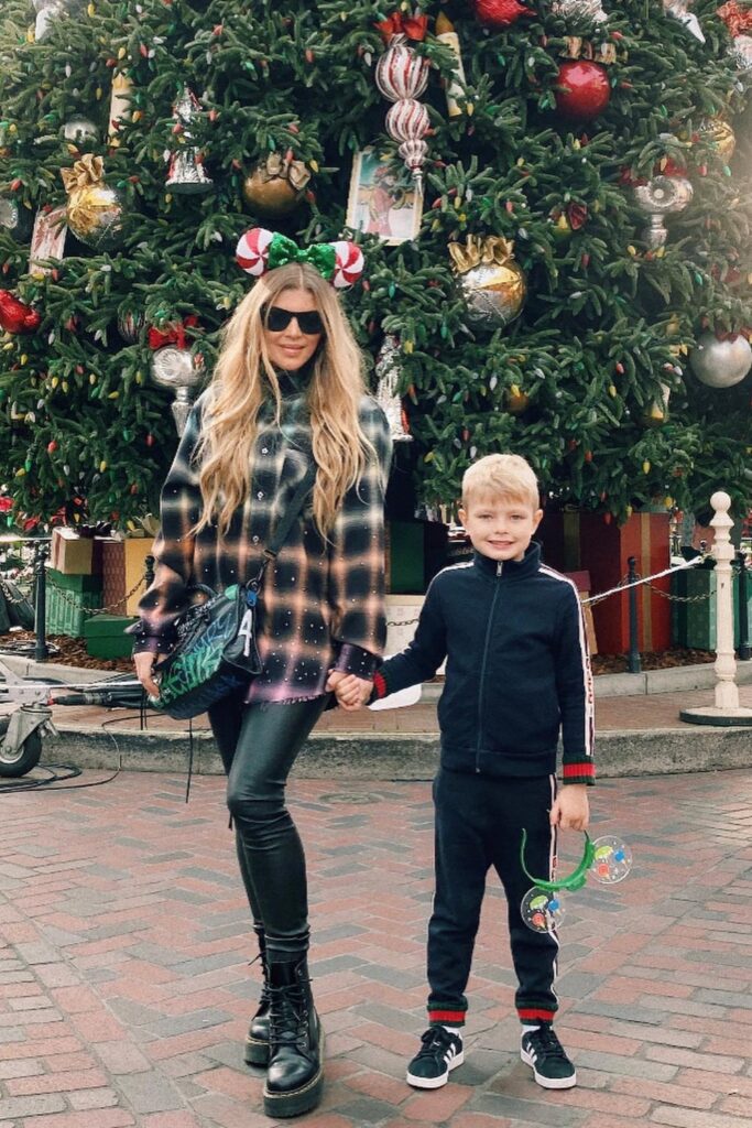 Plaid with Black Leggings and Boots