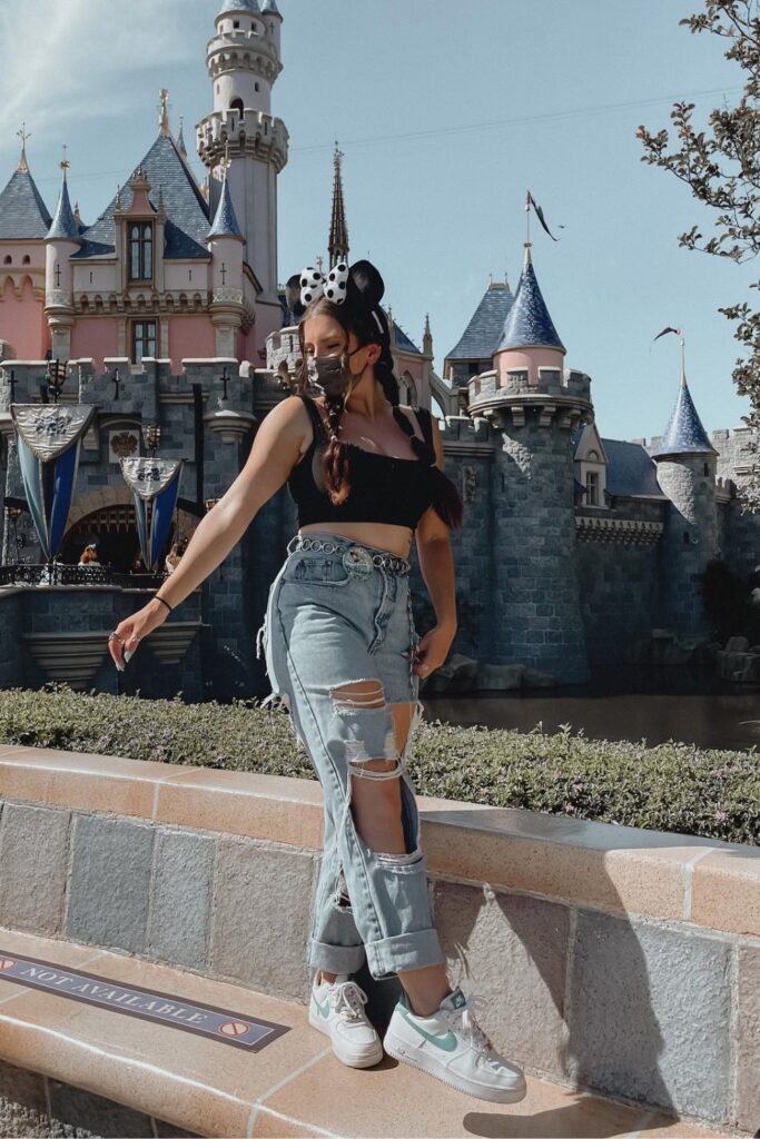 Mickey Mouse Ears with Crop Top and Jeans