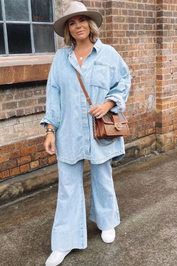 Denim on Denim and White Sneakers