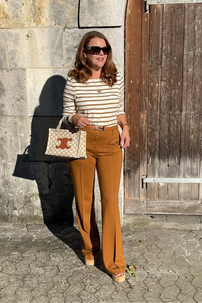 Nautical Inspired: Striped Top and Wide-Leg Trousers