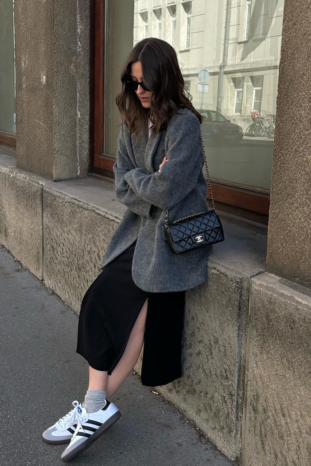 Oversized Coat and Midi Skirt