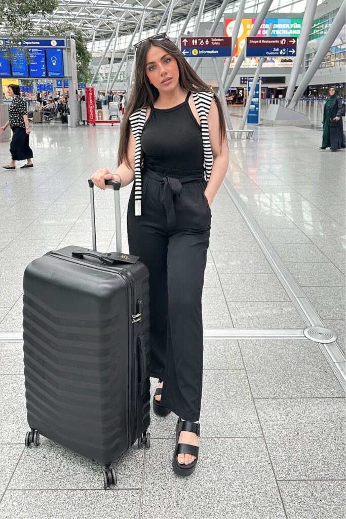 Tank Top, Wide-Leg Pants, and Platform Sandals