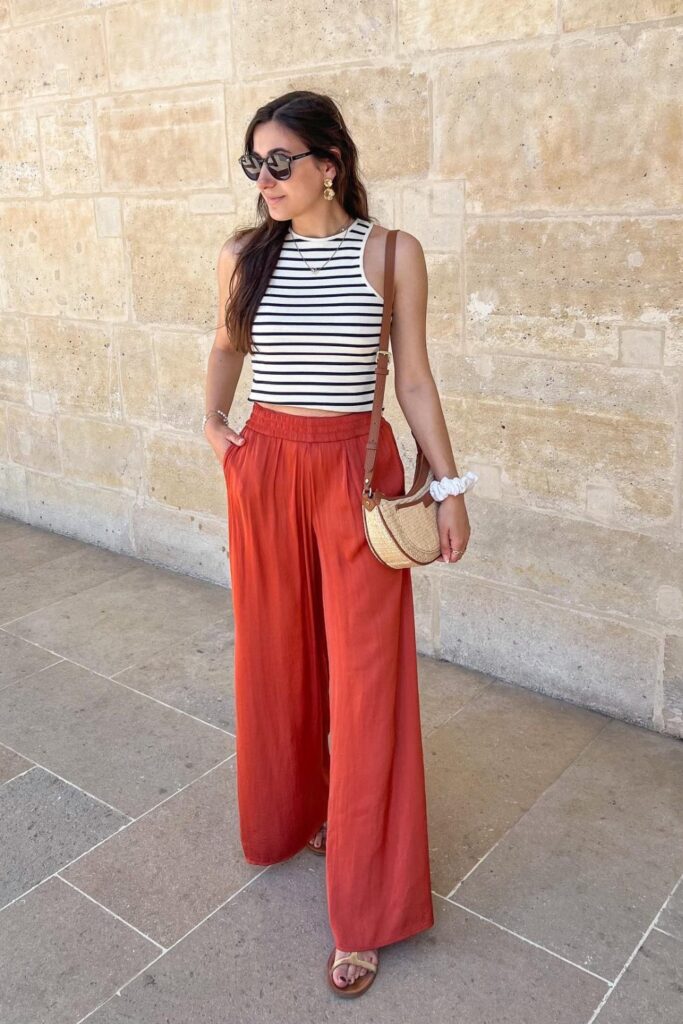 Palazzo Pants Outfit: Playful Patterns and Bold Colors