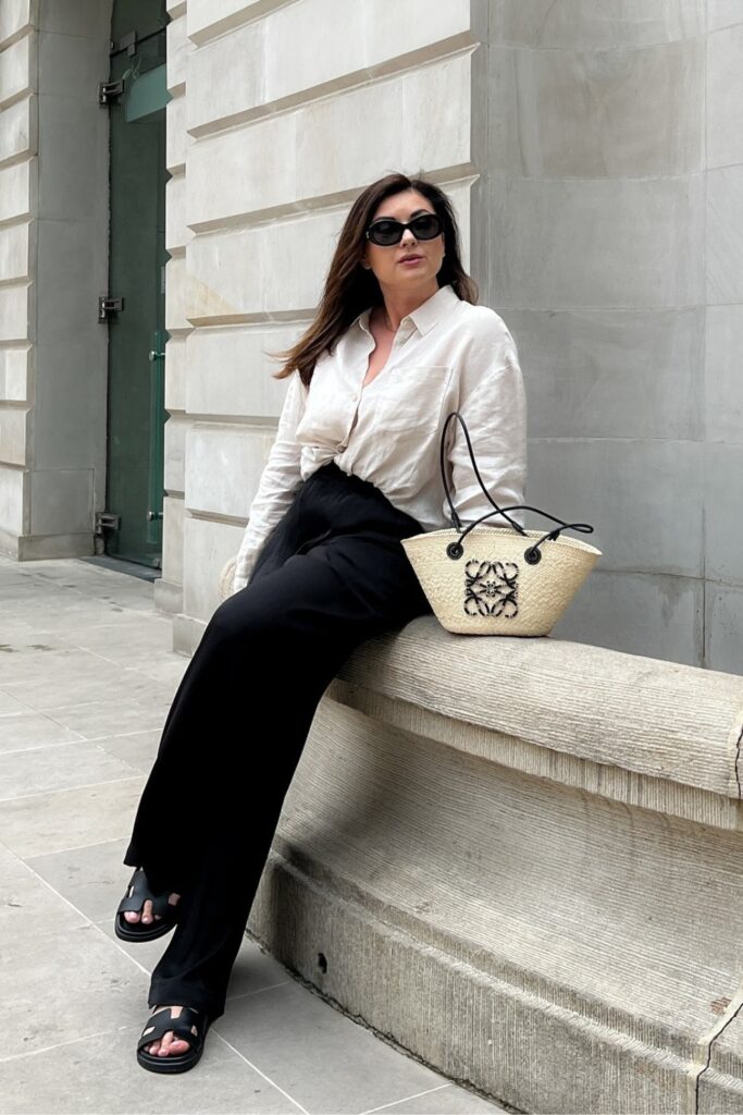 Palazzo Pants Outfit: Classic Black and White