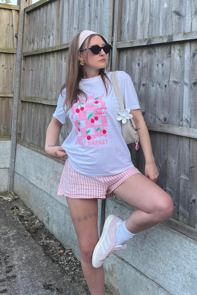 Graphic Tee and Gingham Shorts