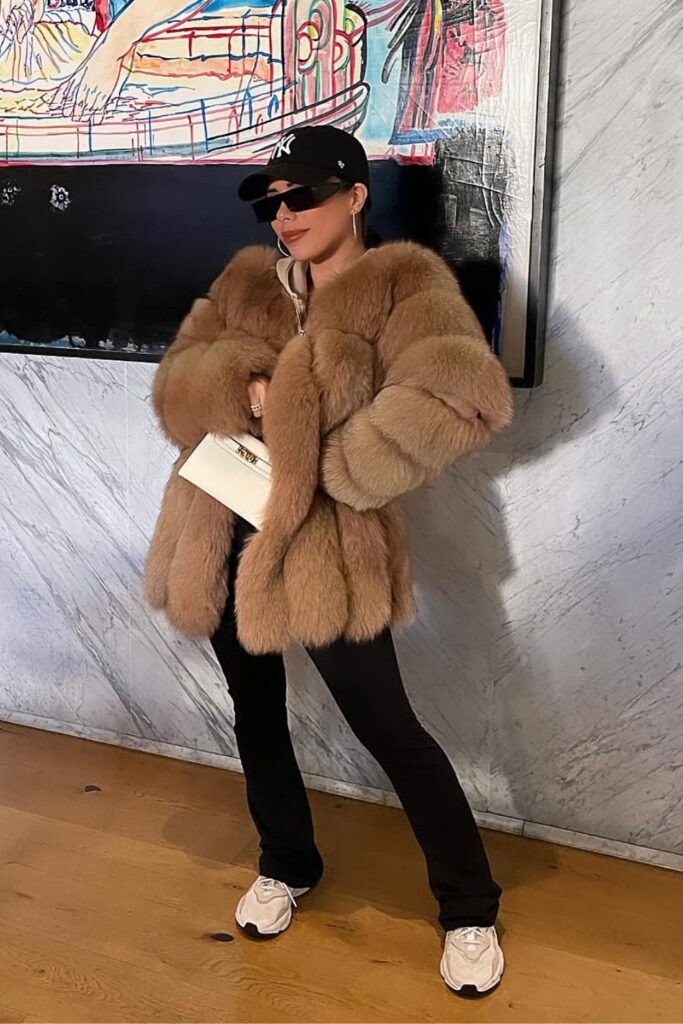 Fur Coat and Leggings