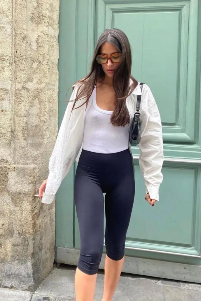 White Tank and 3/4 Leggings