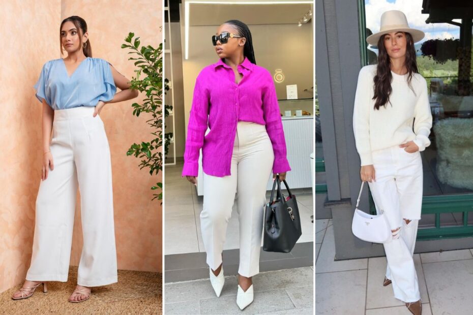 what to wear with white pants