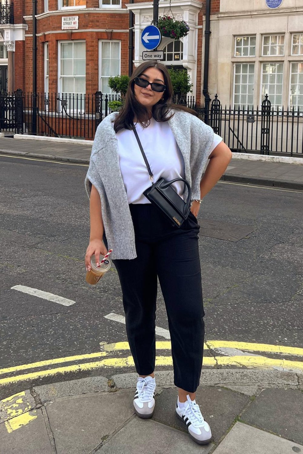 Layered White Tee and Black Trousers