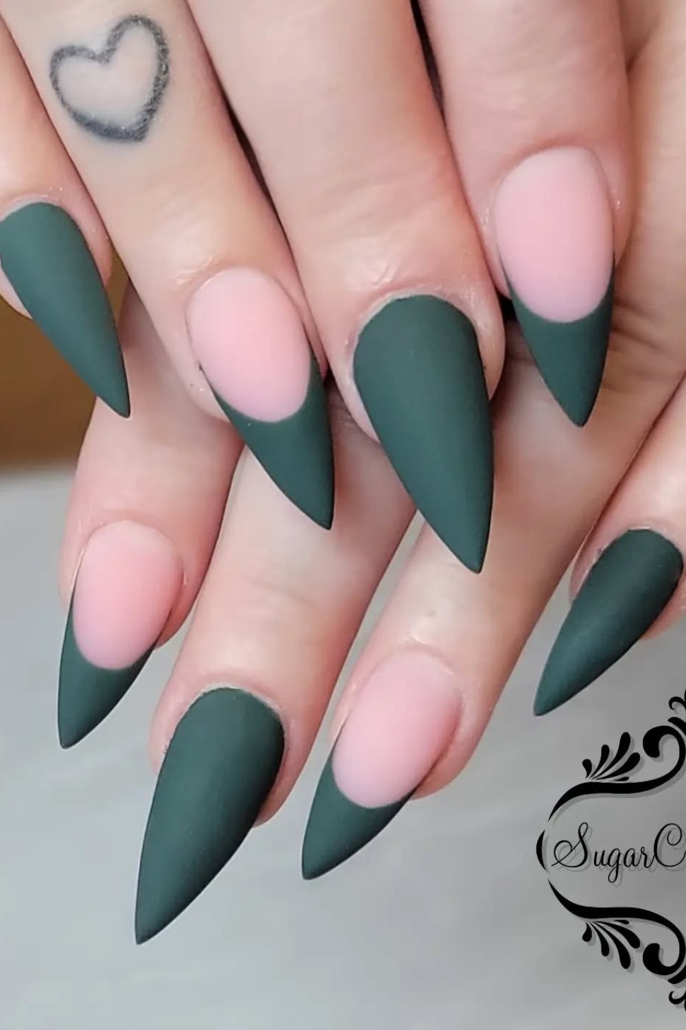 Matte French Stilettos