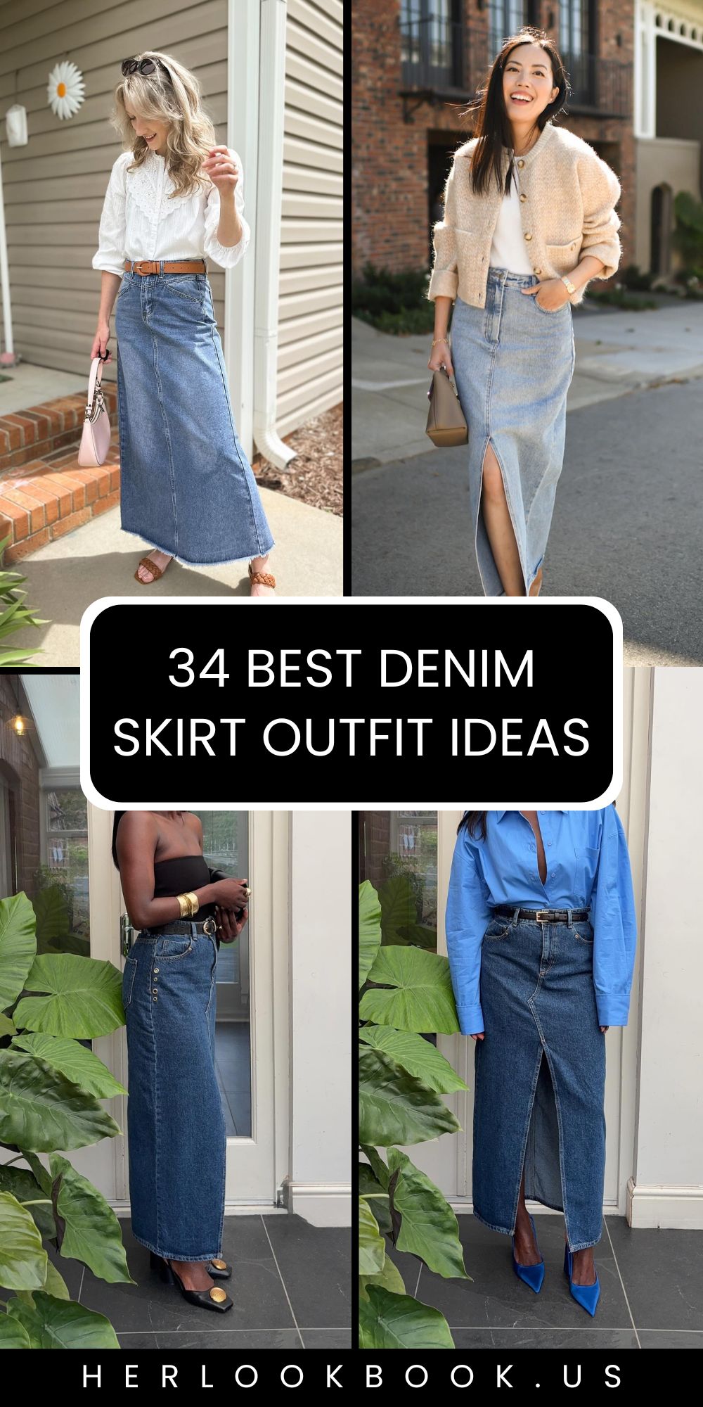 34 Best Denim Skirt Outfit Ideas