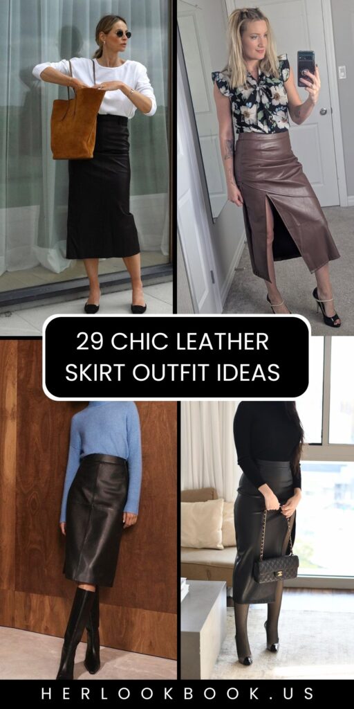 29 Chic Leather Skirt Outfit Ideas